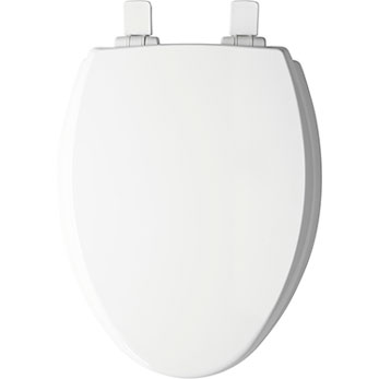 WOOD TOILET SEAT ELONGATED WHITE