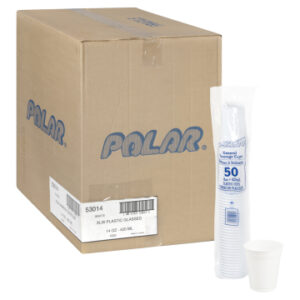 POLAR CUP BEER 14OZ WHITE
