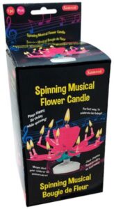 SPINNING FLOWER CANDLE BLUE