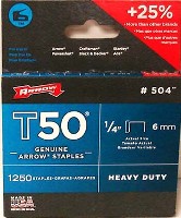 STAPLES STEEL T50 1/4-IN 1250 PACK