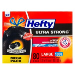 HEFTY ULTRA STG BLK LRG 100LIT