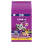 WHISKAS HAIRBALL CTRL DRY CAT FD