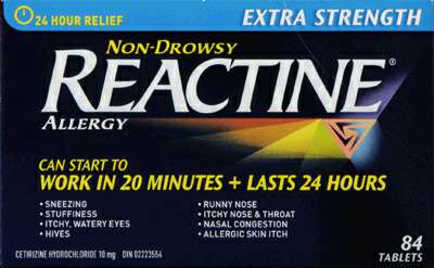 Reactine E/S 10Mg — 84 Pack